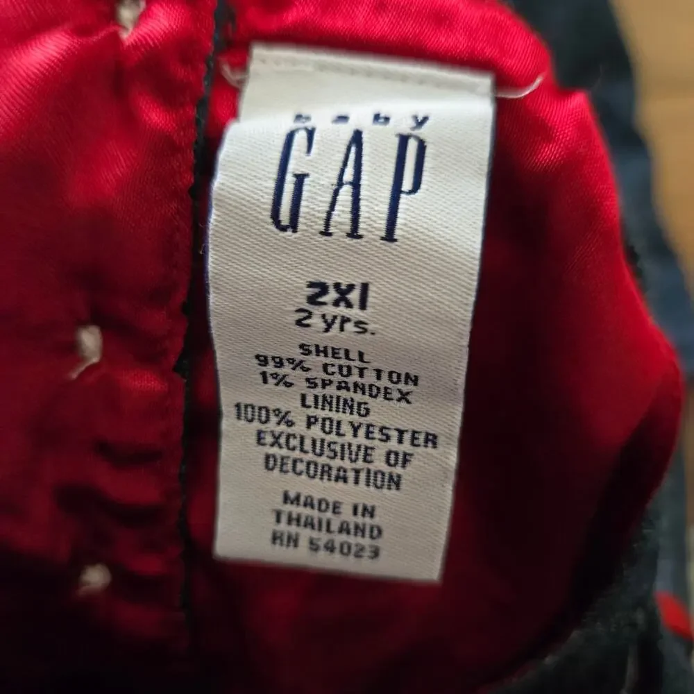 Vintage Y2K Gap‎ Denim Dress Blue Red Lining Cotton 2 Year Cottage